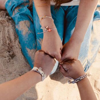 LOVEissue bracelet enfants | bracelet élastique ivoire en acier inoxydable lotus 4
