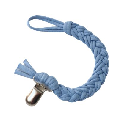 Pacifier cord braided cotton | sky blue