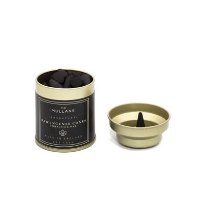 Raw charcoal incense cones - tobacco & oak
