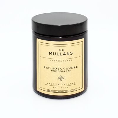 MR MULLAN'S SCENTED CANDLES (vier Düfte erhältlich) 200g - Tabak & Eiche
