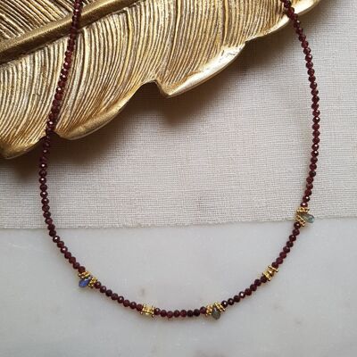 LABRADORITE GARNET NECKLACE - ENZA