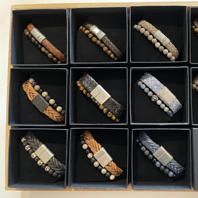 Deux présentoirs fait main 11 bracelets femme / 11 bracelets homme