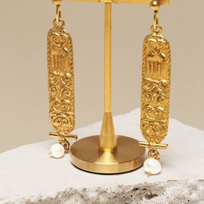 Cartouche Adinkra earrings