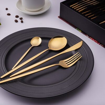 SUNSHINE Cutlery set 24 pcs polished gold