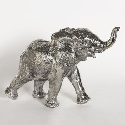 Large Silver Elephant Figurine