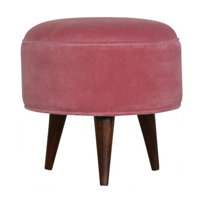 Pink Velvet Nordic Style Footstool