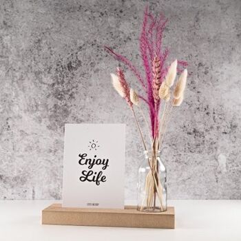 Carton avec carte et vase Profiter de la vie 1