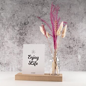 Carton avec carte et vase Profiter de la vie 2