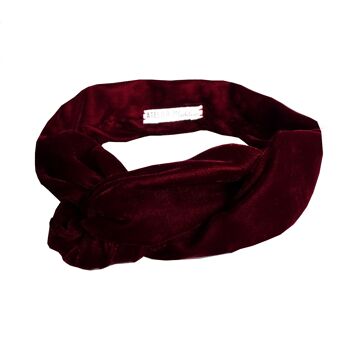 Headband en velours bordeaux modulable 3