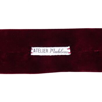 Headband en velours bordeaux modulable 5