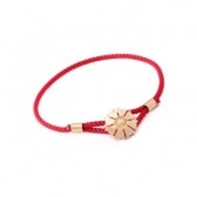 Colourful  Luxury  Festival Diana Fiery Red  and 18ct rose gold vermeil Jaguar Flower  Diana Caring bracelet
