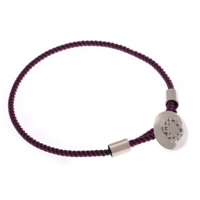 Colourful  Luxury  Festival Victoria Purple and sterling silver Cross fastening Caring bracelet