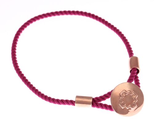 Colourful  Luxury  Festival Cynthia  Hot Pink and 18ct rose gold vermeil Cross  Caring bracelet