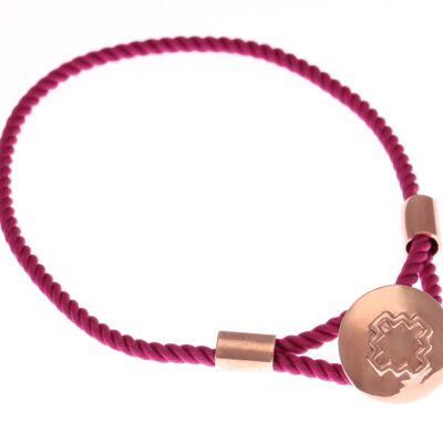 Colorful Luxury Festival Cynthia Hot Pink y oro rosa vermeil Cross Caring pulsera