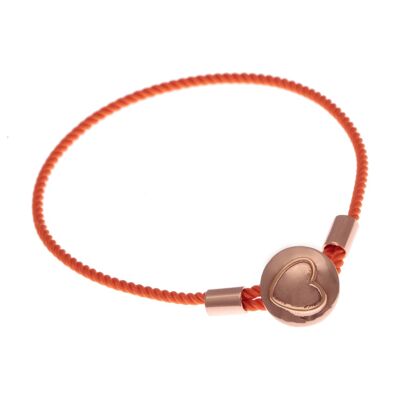 Colorful Luxury Festival Valeria Pulsera Heart Caring en naranja y oro vermeil rosa de 18 quilates