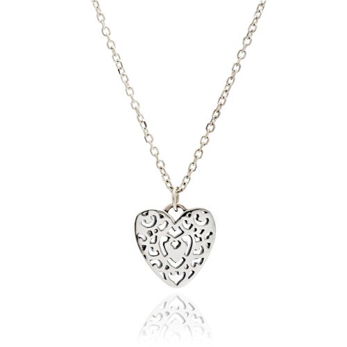 Sterling Silver Filigree Heart Stacking Pendant