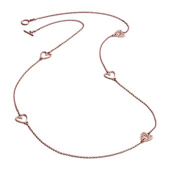 Collier à cinq breloques en or rose et vermeil en or rose 18 carats 1