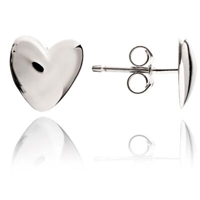 Sterling Silver Heart Studs