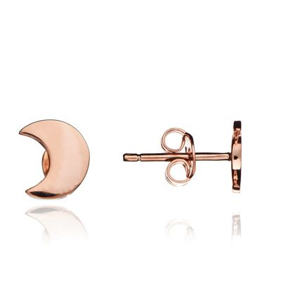 18ct Rose Gold Vermeil Moon Studs