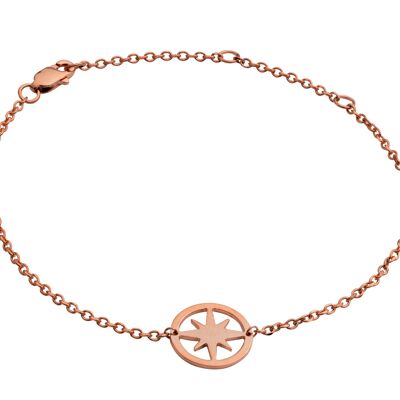 Brazalete de estrella circular de oro vermeil rosa de 18 ct