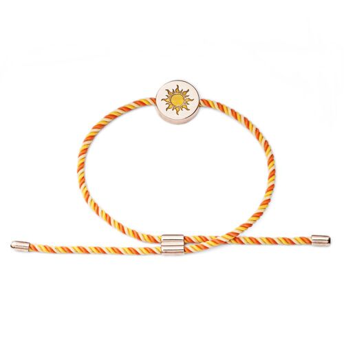 Colourful Festival 18 ct Rose Gold Vermeil Sun Feline Spirit Luxury Cord bracelet