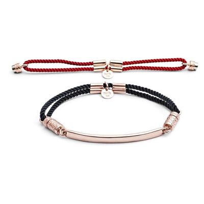 18 ct Rose Gold Vermeil  Interchangeable Bracelet - Red and Black
