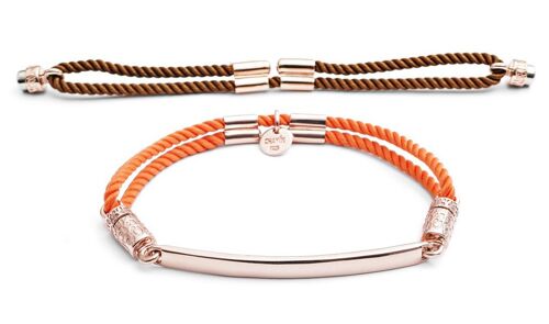 18 ct Rose Gold Vermeil  Interchangable Bracelet - Orange and Brown