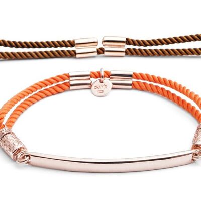 Austauschbares Armband aus 18 Karat Roségold-Vermeil - Orange und Braun