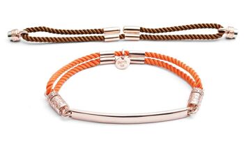 Bracelet Interchangeable Or Rose Vermeil 18 Carats - Orange et Marron 1
