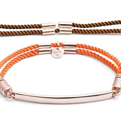 Austauschbares Armband aus 18 Karat Roségold-Vermeil - Orange und Braun
