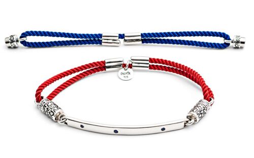 Silver Interchangable with Blue Sapphires - Red and Blue