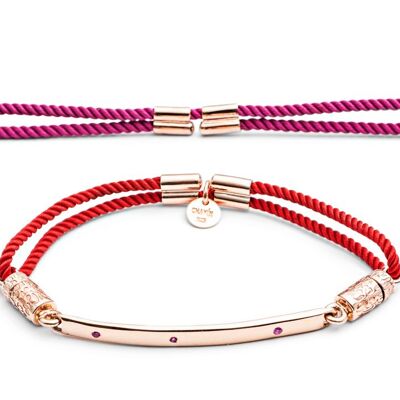 18 ct Rose Gold Vermeil  Interchangeable Bracelet Rubies - Pink and Red