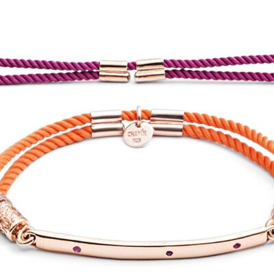 Austauschbares Rubin-Armband aus 18 Karat Vermeil-Roségold - Rosa und Orange