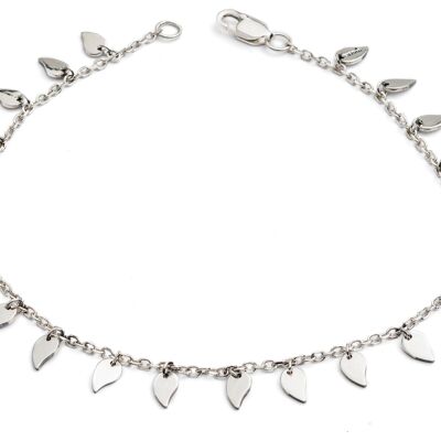 Pulsera de plata de ley con hoja grande para mujer para adolescentes