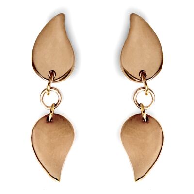 Ladies' Teenagers' 18ct Rose Gold vermeil   Leaf Stud Earrings