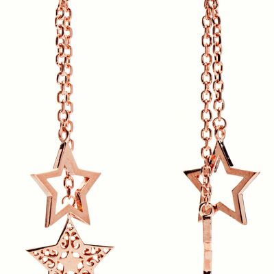 Boucles d'oreilles pendantes étoile vermeil en or rose 18 carats femme/adolescent