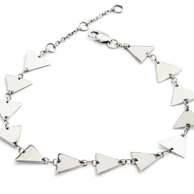 Bracelet solide triangle en argent sterling