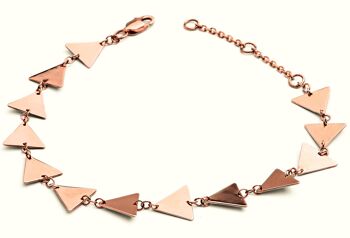 Bracelet Solide Triangle Complet Vermei Or Rose 18 Carats 1