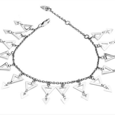 Sterling Silver Triangle Charm  Dangle Bracelet