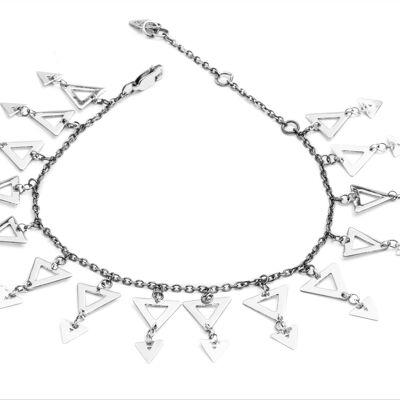 Braccialetto pendente con ciondolo triangolo in argento sterling