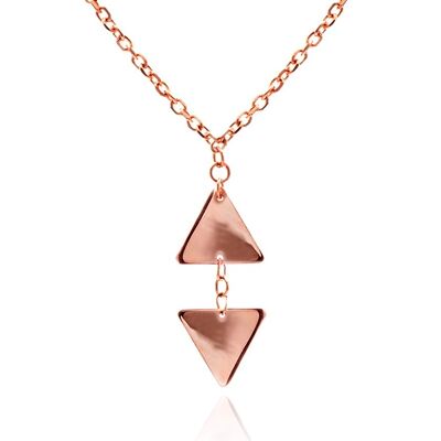Colgante Pequeño Triángulo Vermei De Oro Rosa De 18 Ct