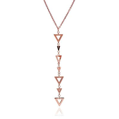 Pendentif à breloque triangle en vermeil en or rose 18 carats