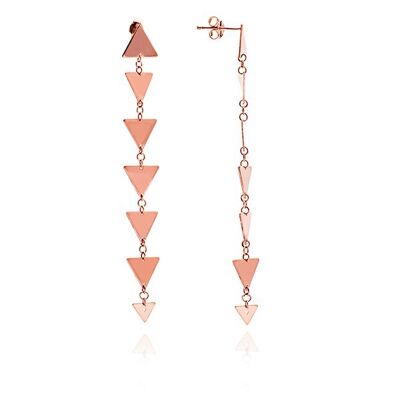 18 Karat Roségold-Vermeil-Roségold-Dangle-Ohrringe mit massivem Charme