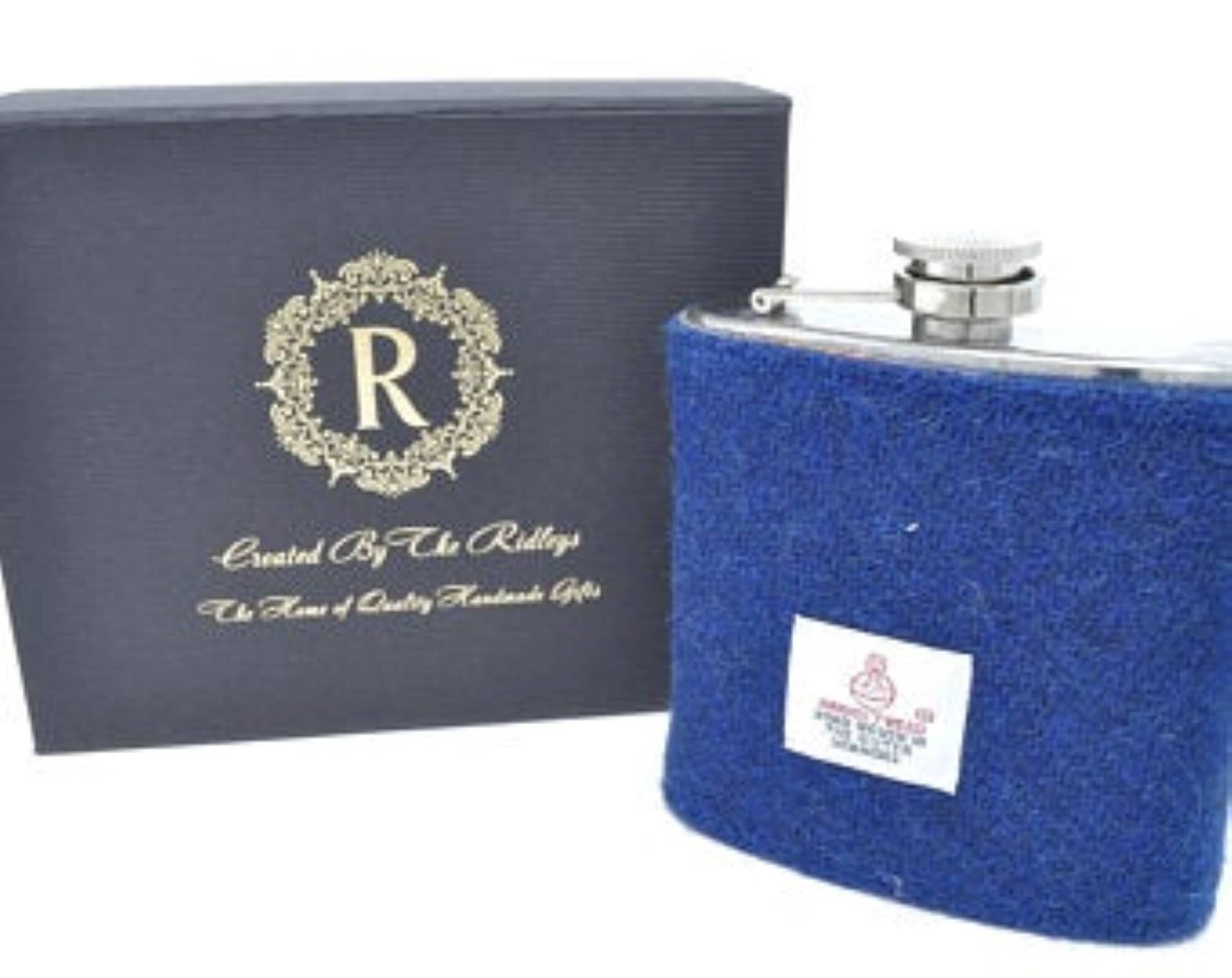 Petaca Harris Tweed de 6 oz - Azul marino - HT31