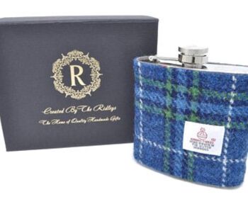 Flasque Harris Tweed 6oz - Tartan Bleu Marine - HT10 2