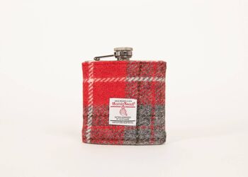 Flasque Harris Tweed 6oz - Rouge et Gris - HT30 3