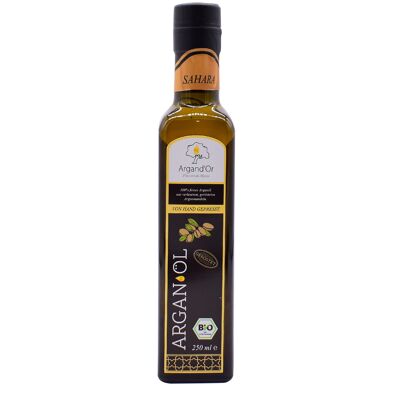 Aceite de argán orgánico Argand'Or Sahara (aceite comestible gourmet, región de SAHARA) - tostado -250 ml