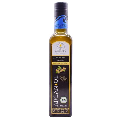 Aceite de argán orgánico Argand'Or Atlantik (aceite comestible gourmet, región ATLÁNTICA) - tostado -250 ml