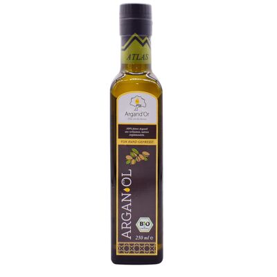 Aceite de argán orgánico Argand'Or Atlas (aceite comestible gourmet, región ATLAS) - sin tostar -250 ml