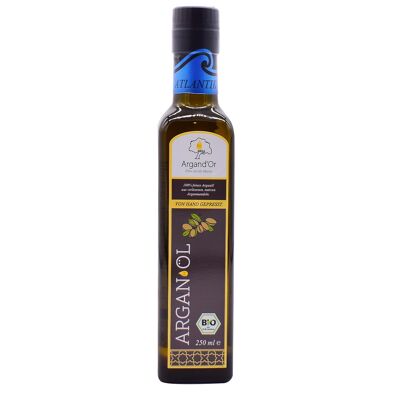 Aceite de argán orgánico Argand'Or Atlantik (aceite comestible gourmet, región ATLÁNTICA) - sin tostar -250 ml